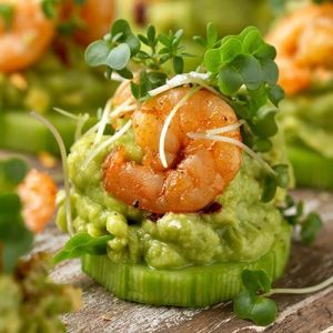 Shrimp Appetizers with Avocado and Cucumber Recipe